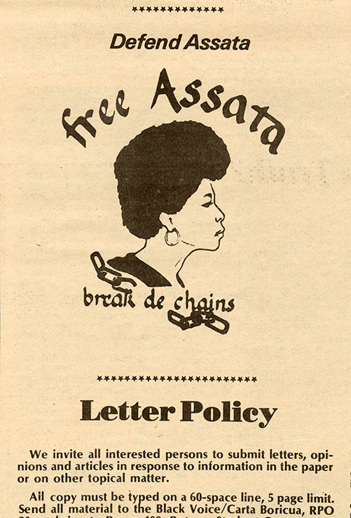 Free Assata Black Voice Carta Boricua Rutgers student publication